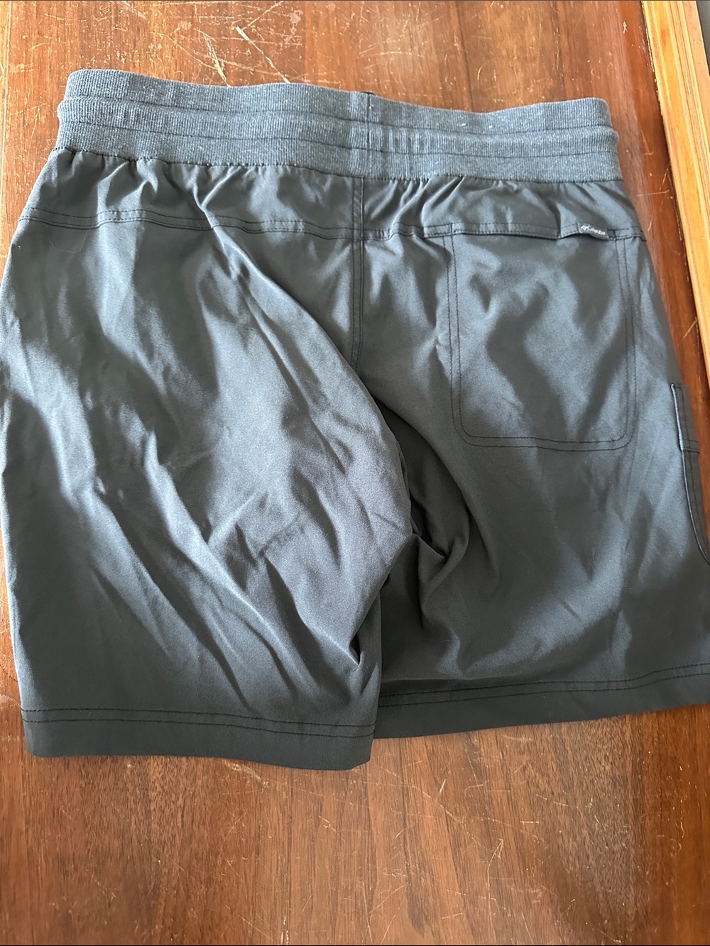 Grey Athletic Drawstring Performance Shorts - Picture 2 of 4